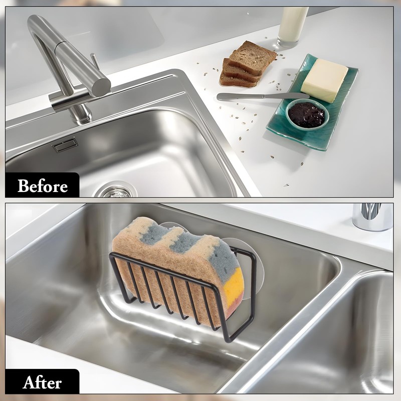 Bomiclss Sponge Holder for Kitchen Sink with 2 Suction Cups,