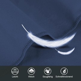 Microfibre Towel Set of 3 (40 x 80 cm): Quick-Drying & Soft & Microfibre Sports Towel for Travel Towel, Bath Towel, Fitness, Beach Towel and Sports Towels (Navy Blue + Black + Army Green)