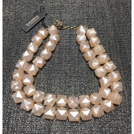 BaubleBar SUGARFIX by Baublebar Bold Blush Pink Beaded Statement Necklace 16in. Adjustable