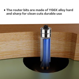 4PCS Flush Trim Router Bit Set 1/2 Inch Shank Top Two Bearing Flush Trim Router Bit，with 1/4,5/16,3/8,1/2-Inch Cutting Diameter ， (1/2inch Shank, 4 Bits Set)