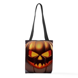 CafePress Shiny Jack O' Lantern Small Tote Bag 13"x13" Reusable Grocery Shopping Sling Tote Bag