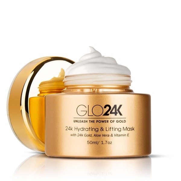 GLO24K Hydration and Lifting Mask with 24K Gold, Aloe Vera, Peptides and Vitamins
