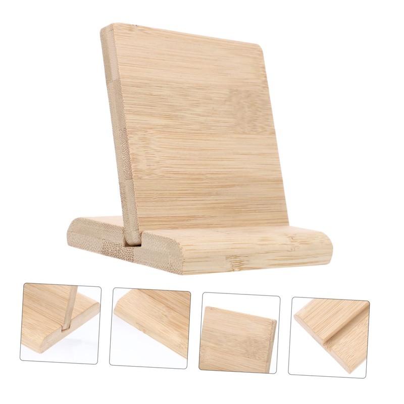 Operitacx 2 Sets Blank Bamboo Board Tabletop Sign Holder Store