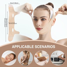 Jawline Shaper and Chin Strap for Sleeping with Soft Graphene V-LineFace Lifting Masks Double Chin Reducer Device for Women Anti Snoring Therapy Mask Neck Slimming and Facial Lifting Lightweight