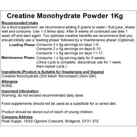 Creatine Monohydrate Powder 1Kg | Pure Micronised | Packaging May Vary