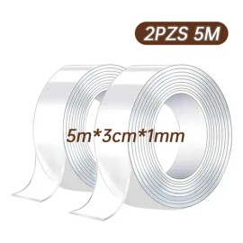 10m Cinta Nano Adhesiva De Doble Cara Lavable Reutilizable                                                                                            