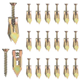 LYHMHAMY Gypsum Board Anchor, 50 Sets (50 Screws for Bottom Holes), New Model Punching Anchors for Gypsum Boards, Board Anchors, Gypsum Board Screws, High Strength Nails with Expansion Bottom Holes