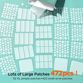 Large Pimple Patches for Face & Body Zit Breakouts, 7 Sizes 472 Count
