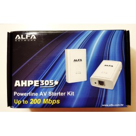 PowerLine ALFA NETWORK AHPE 305 Powerline AV Starter Kit 200 Mbps (NEW)