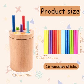 Aatpuss Montessori Toy from 1 2 3 Years, Colour Sorting Game, Sorting Toy Baby, Montessori Wooden Toy Colours, Motor Skills Toy, for Toddlers - Wooden Sorting & Stacking Toy