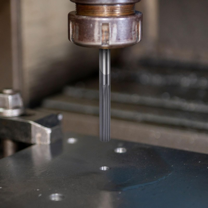 sourcing map Carbide Chucking Reamer 0.37"(9.4mm) Dia Straight Flute Straight