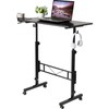 SIDUCAL Standing Desk Adjustable Height, Small Mobile Table with Wheels,