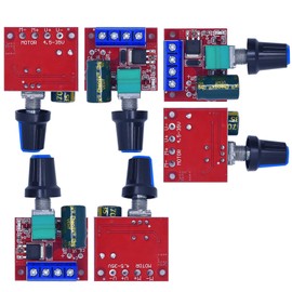 Holy Feater 5A Mini DC Motor PWM Speed Controller - Variable Speed Controller for Motor with High Voltage Protection and Automatic Fuse Recovery (3Pcs)