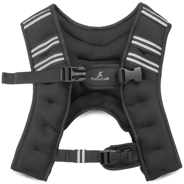 ProsourceFit Exercise Weighted Training Vest for Weight Lifting, Running, and Fitness Body Weight Workouts; Men & Women - 10lb, Black