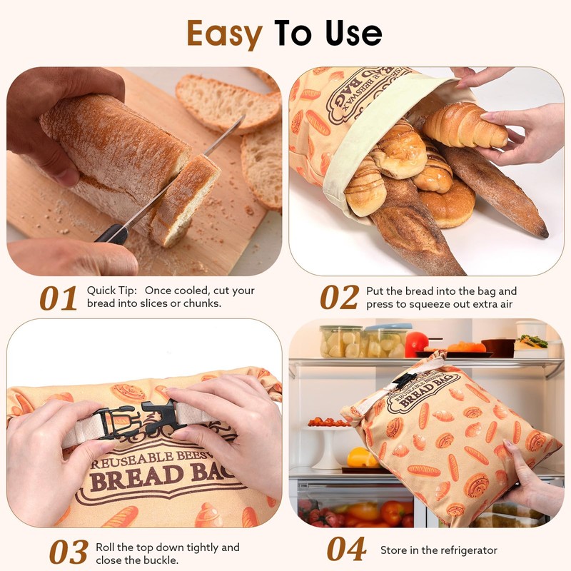 2 Pack Beeswax Bread Bags for Sourdough Homemade Bread, XL
