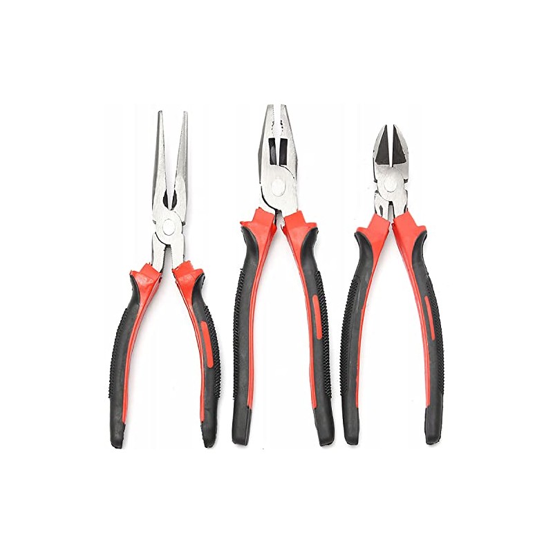 Retoo 3-Piece Pliers Set with Side Cutters, Combination Pliers and