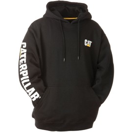 Caterpillar Men's Trademark Banner Hooded Sweatshirt (Regular and Big & Tall Sizes), Black, 2X Large