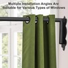 Swing Arm Curtain Rod, Black, 47'' Long, 1.1'' Diameter Pole,
