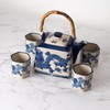 Oriental Dragon Porcelain Square Shaped Tea Set 20 fl oz