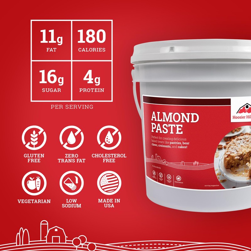 Hoosier Hill Farm Almond Paste Pail, 9LB (Pack of 1)