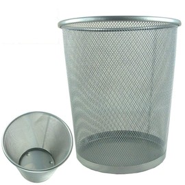 Metal Waste Paper Bin (Two Silver Bins)