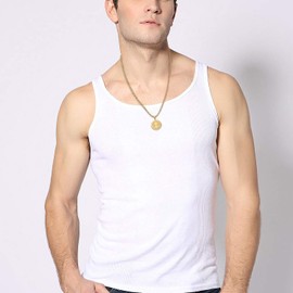 Flongo Saint Benedict Medal Necklace Gold Golden Silver St Benedict Medals Chain St Saint Necklace Stainless Steel Pendant Retro Medallion for Men and Women, Stainless Steel, Benedict,Saint