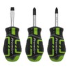 Sealey 3pc GripMAX® Stubby Screwdriver Set - Hi-Vis Green -