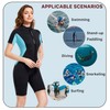 Lemorecn Wetsuits Womens Front Zip Neoprene 3mm Shorty Diving Suit(CA3046-3XL)