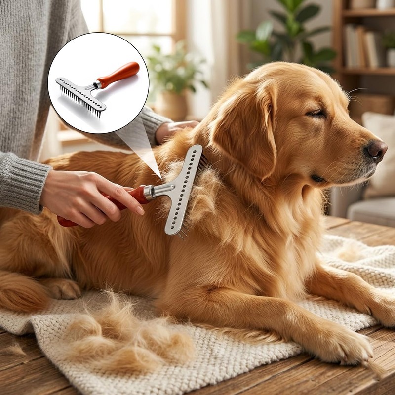 Carpet Pile Brush, Dual-Use Carpet Rake and Pet Undercoat Rake