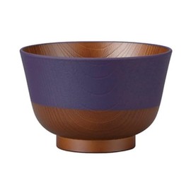 Japanese Traditional Color Habi Lacquer Soup Bowl (Eggplant Navy)