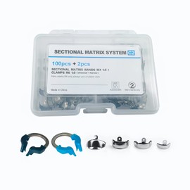 Dental Matrix Ring Set, Dental Sectional Contoured Matrix Bands Nickel Titanium Clamping Clip Ring Dental Separation Ring Dentist Tools (C2)
