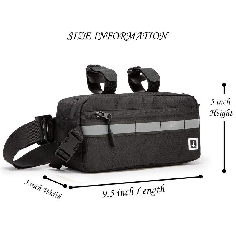 ROYAL FAIR Bike Handlebar Bag Frame Bag with Reflective Stripe,