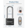 Puroma 2 Pack Keyed Padlock with 3 Keys, 2.5 Inch