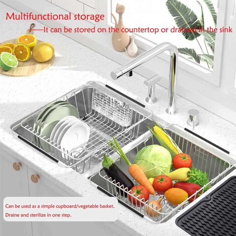 NiuYichee Stainless Steel Dish Drying Rack(15.2"L X 11"W X 5.3"H),