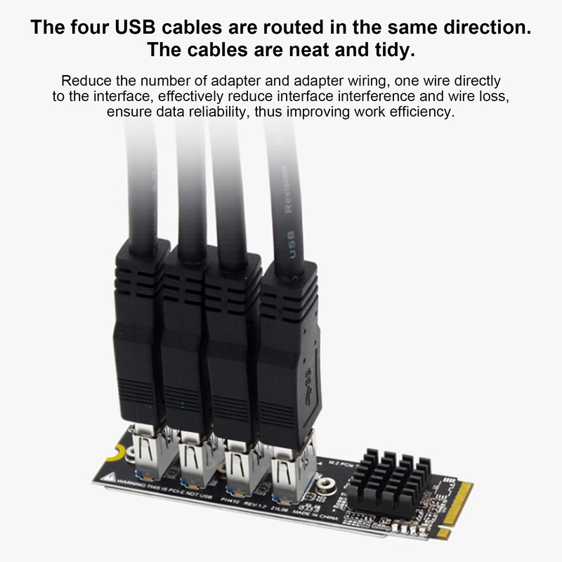 M.2 to PCIe Expansion Card PCIE 4 Ports Strong Anti