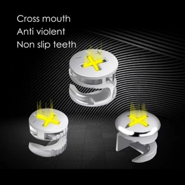 Pack of 20 Eccentric Furniture Connectors, 15 x 12 mm, Zinc Alloy Furniture Connectors for Cabinets, Drawers and Wardrobes, Robust and Rust-Resistant Furniture Connectors for Durable Installation