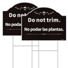 Do Not Trim Sign,Bilingual Plant Sign in English and Spanish,