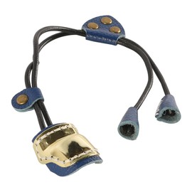 Laroal Thumb Ring Fingers Guard Finger Tabs PU Leather Thumb Guard Ring with Rope (Blue)