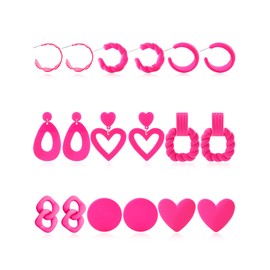 Pink Heart Earrings Valentine Earrings for Women Valentines Day Gifts for Her Valentines Dress Shirts Outfits Accessories Pink Stuff Jewelry Gifts