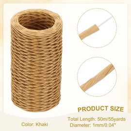 uxcell 55 Yards Floral Bind Wire Wrap Twine, 1mm Floral Wire Vine Bind Wire Rustic Craft Wire for DIY Projects Flower Bouquet Making Wreath Gift Wrapping Wedding Decoration, Khaki