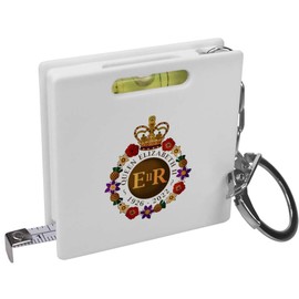 Azeeda 'Elizabeth II Royal Emblem' Keyring Tape Measure/Spirit Level Tool (KM00028743)