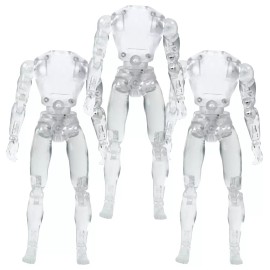 Figures Toy Company Set of 3 Deluxe Type S Retro 8 Inch Male Clear Bodies