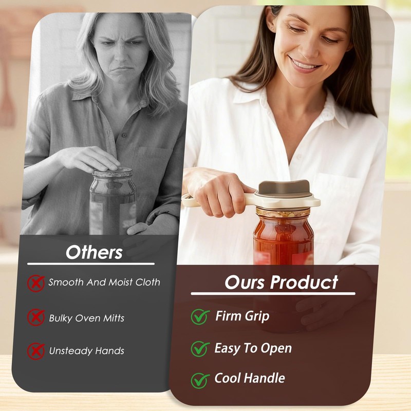 4 in 1 Multi-Purpose Jar Opener, with 3pcs Rubber Jar