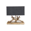 Creative Co-Op Rustic Resin Bird Table Lamp with Black Rectangle