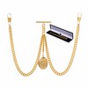 Gold Colour Double Albert Pocket Watch Chain With Locket Pendant
