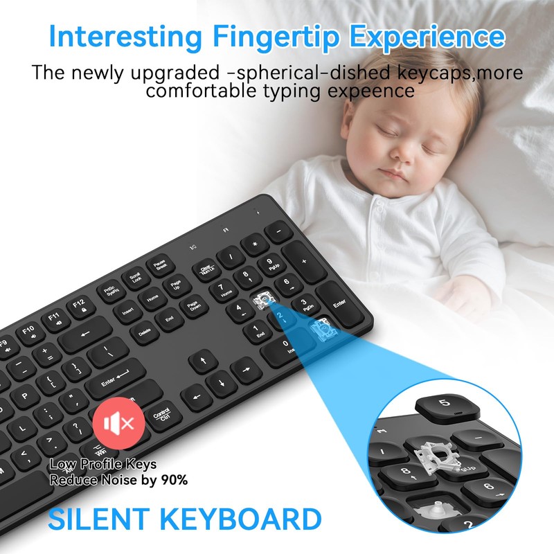 B.FRIENDIT Rechargeable Wireless Keyboard for Mac and Windows, Ultra Slim