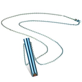 Necklace for Anxiety Relief, Mindful Necklace, Stainless Steel Portable Necklace for Deep Breathing Exercises for Men Women Meditation Stress Relief Relaxation (Blue)