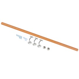 DIYHD 6.6FT Wood Handrail for Indoor PVC Staircase Handrails with 3pcs Rail Brackets Wall Mount Stair Hand Railing