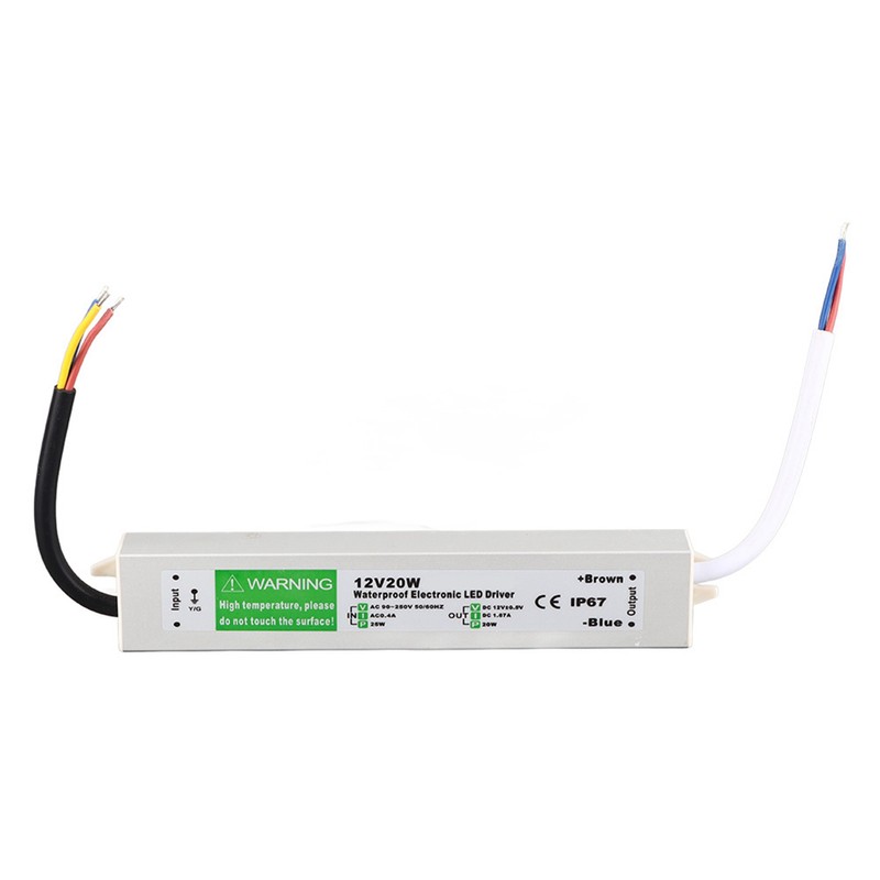 12V 20W Outdoor Waterproof LED Power Supply LED Driver Switch