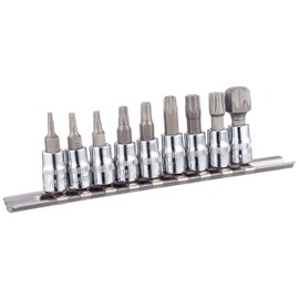 Blue Spot 01521 9 Piece 1/4 Inch Star Bit Socket Set on Rail